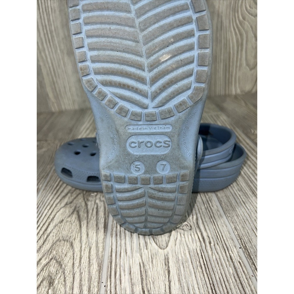 Croc Light Blue Strap Sandals Comfortable Lightweight Unisex SZ 5 (M) 7 (W) - Picture 6 of 6